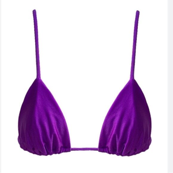 Isidora ITL Swim Mila Bikini Top Triangle Halter In Violet Purple Size M - Picture 1 of 8